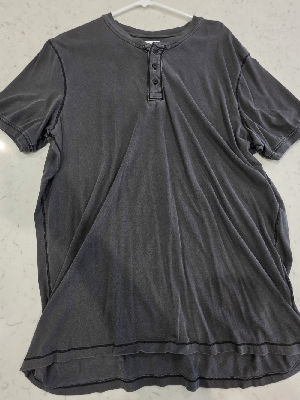 Sonoma Men's Short-Sleeve Henley Shirt - Charcoal